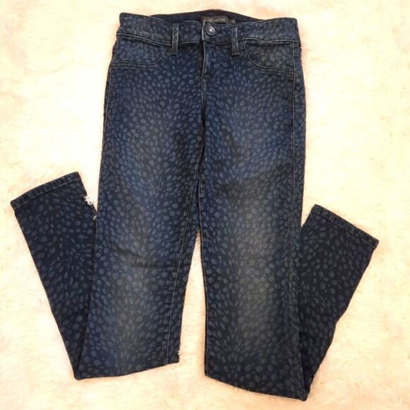 Anthropologie Level 99 Blue Cheetah Janice Ultra Skinny Fit Stretch - Picture 2 of 15